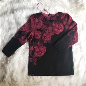 Talbots Cashmere 3/4 Sleeve Sweater Rose Floral M